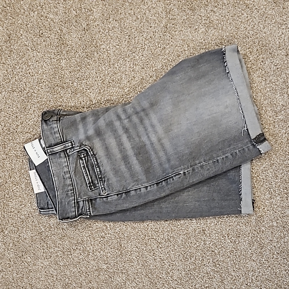 Sun + Stone Men's jean cut off shorts